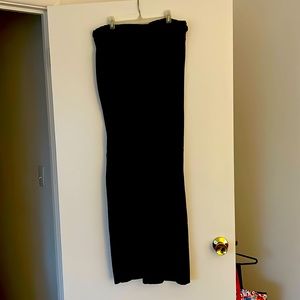 Black velvet high rise wide leg pants